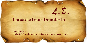Landsteiner Demetria névjegykártya